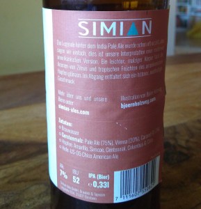Simian Ales - India Pale Ale_back